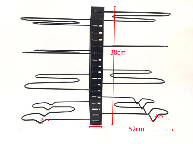 Adjustable 8-Tier Pan & Lid Organizer Rack — Steel