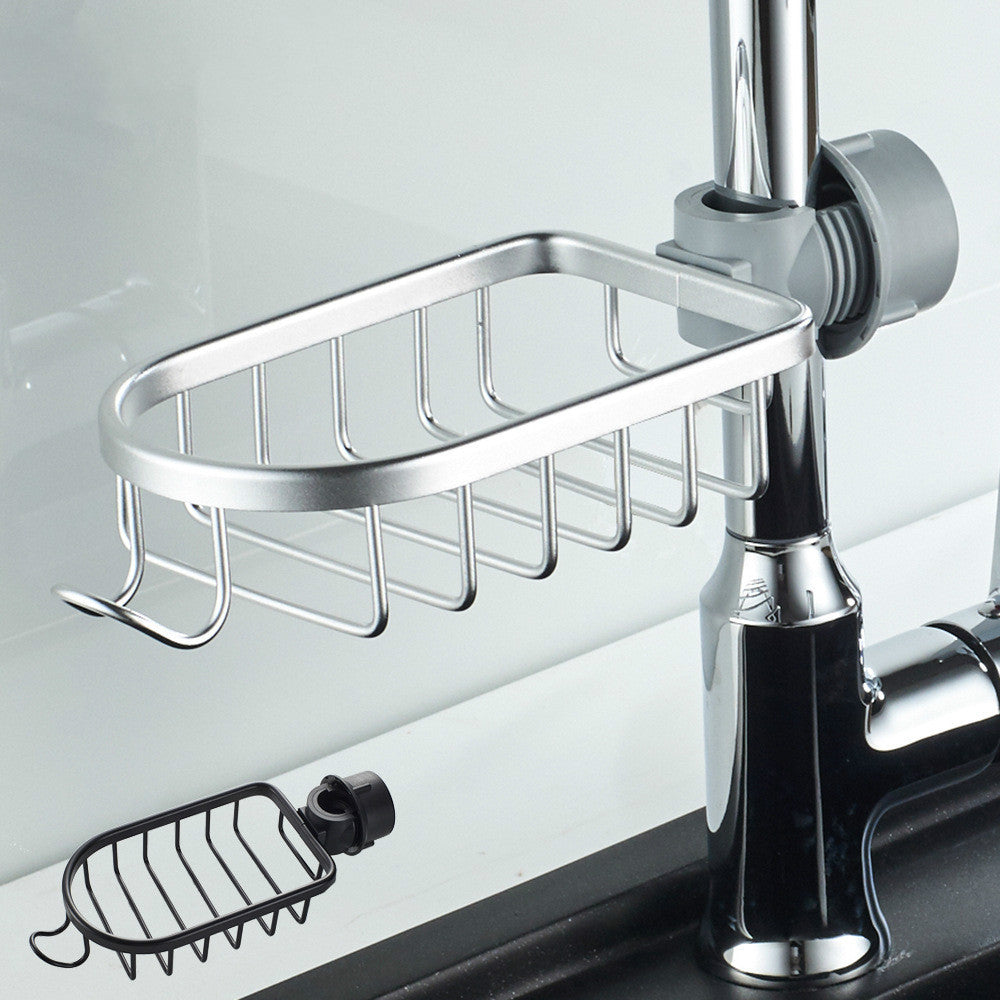 Faucet-Mounted Drain Caddy, Rustproof Aluminum