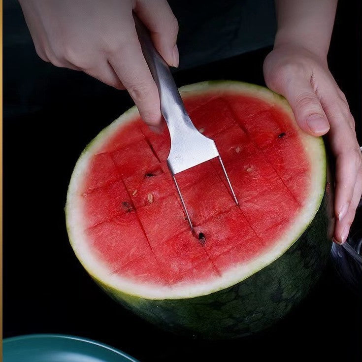 2-in-1 Watermelon Fork & Cube Slicer, Stainless Steel