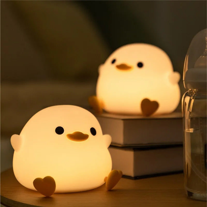 Squishy Duck Night Light, Tap-to-Dim Silicone