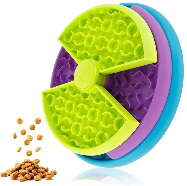 3-Layer Rotating Slow Feeder Bowl for Dogs & Cats