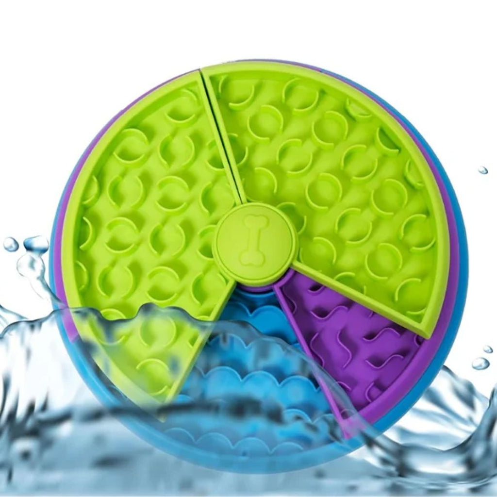 3-Layer Rotating Slow Feeder Bowl for Dogs & Cats