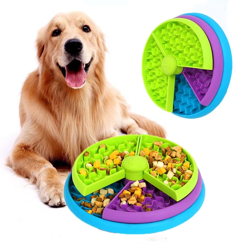 3-Layer Rotating Slow Feeder Bowl for Dogs & Cats