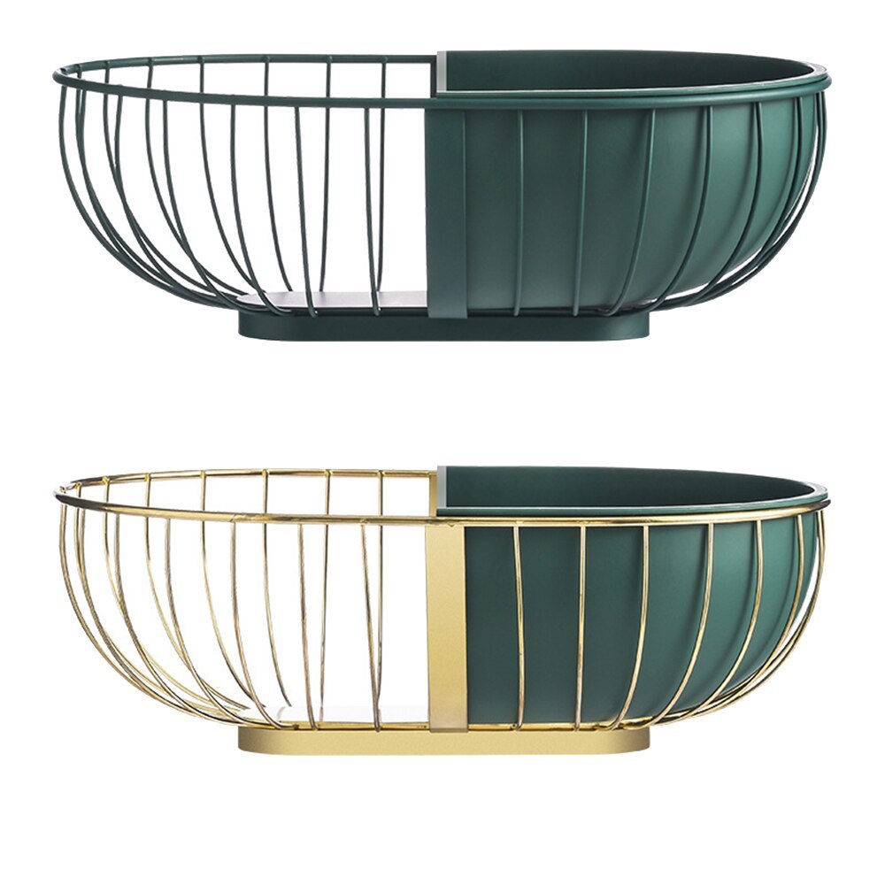 Iron Fruit Basket with Detachable Divider Tray