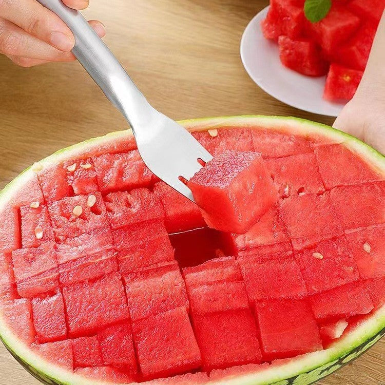 2-in-1 Watermelon Fork & Cube Slicer, Stainless Steel