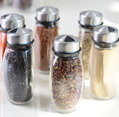 Rotating Spice Rack with Glass Shaker Jars