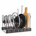 Adjustable 8-Tier Pan & Lid Organizer Rack — Steel