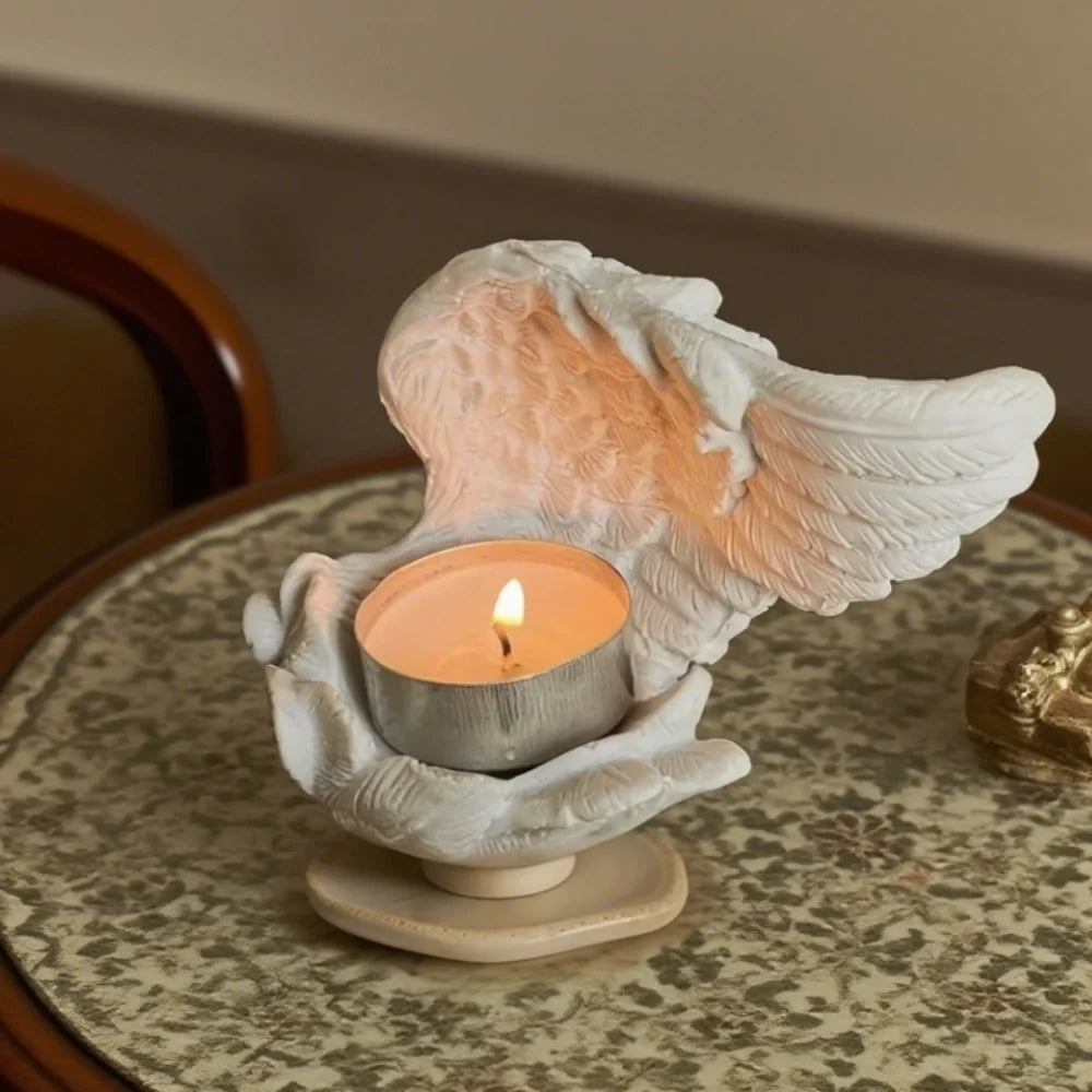 Angel Wing Tealight Holder in Cast Resin