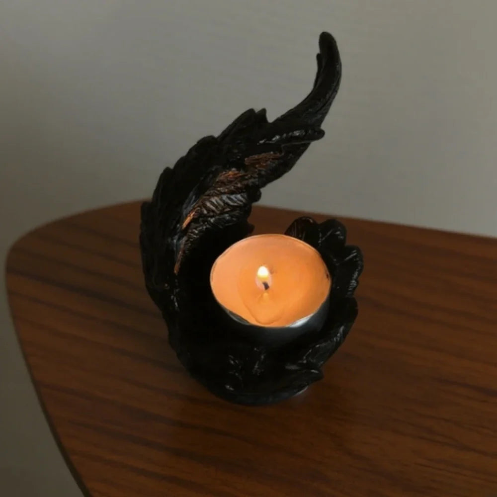 Angel Wing Tealight Holder in Cast Resin