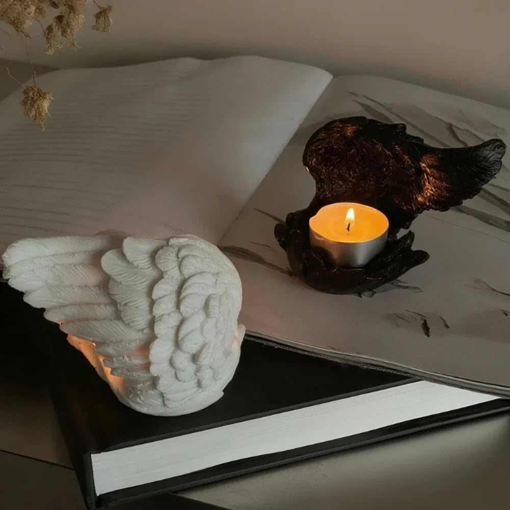 Angel Wing Tealight Holder in Cast Resin
