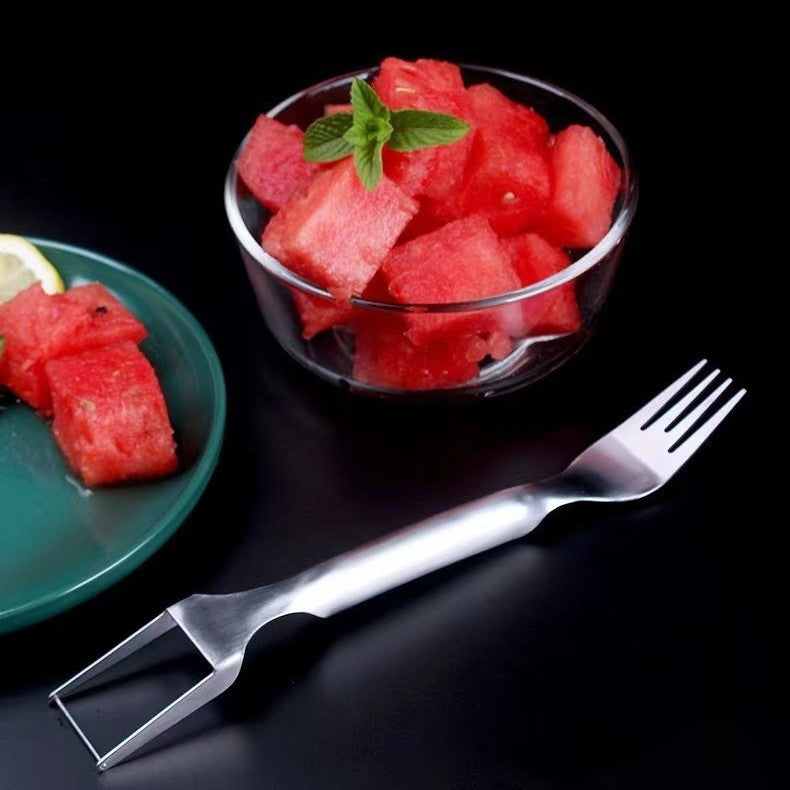 2-in-1 Watermelon Fork & Cube Slicer, Stainless Steel