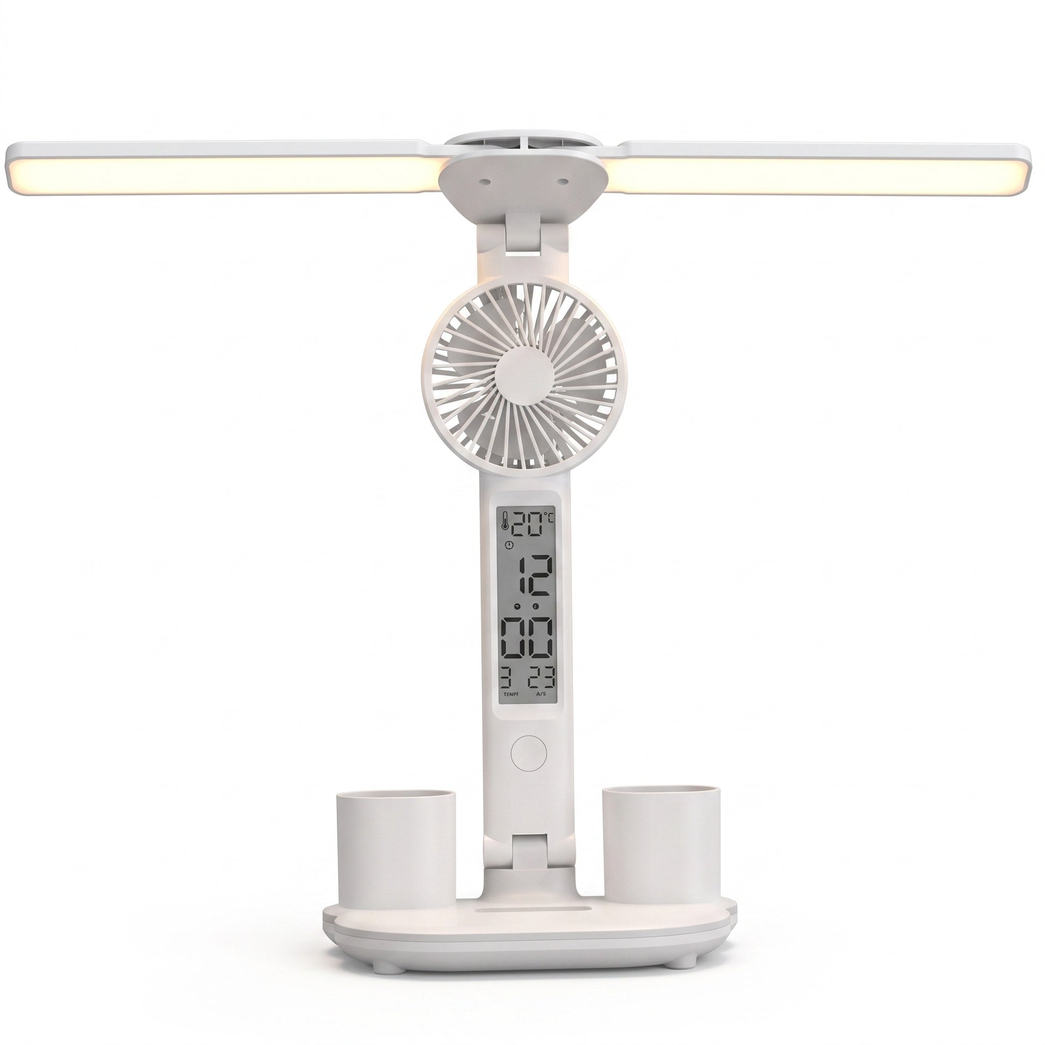 Folding Desk Lamp with Fan & Pen Holder