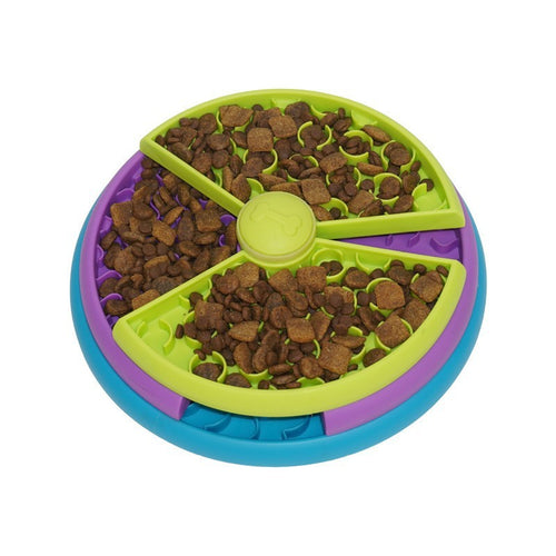 3-Layer Rotating Slow Feeder Bowl for Dogs & Cats