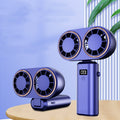 Handheld Folding Fan with Dual Heads & Display