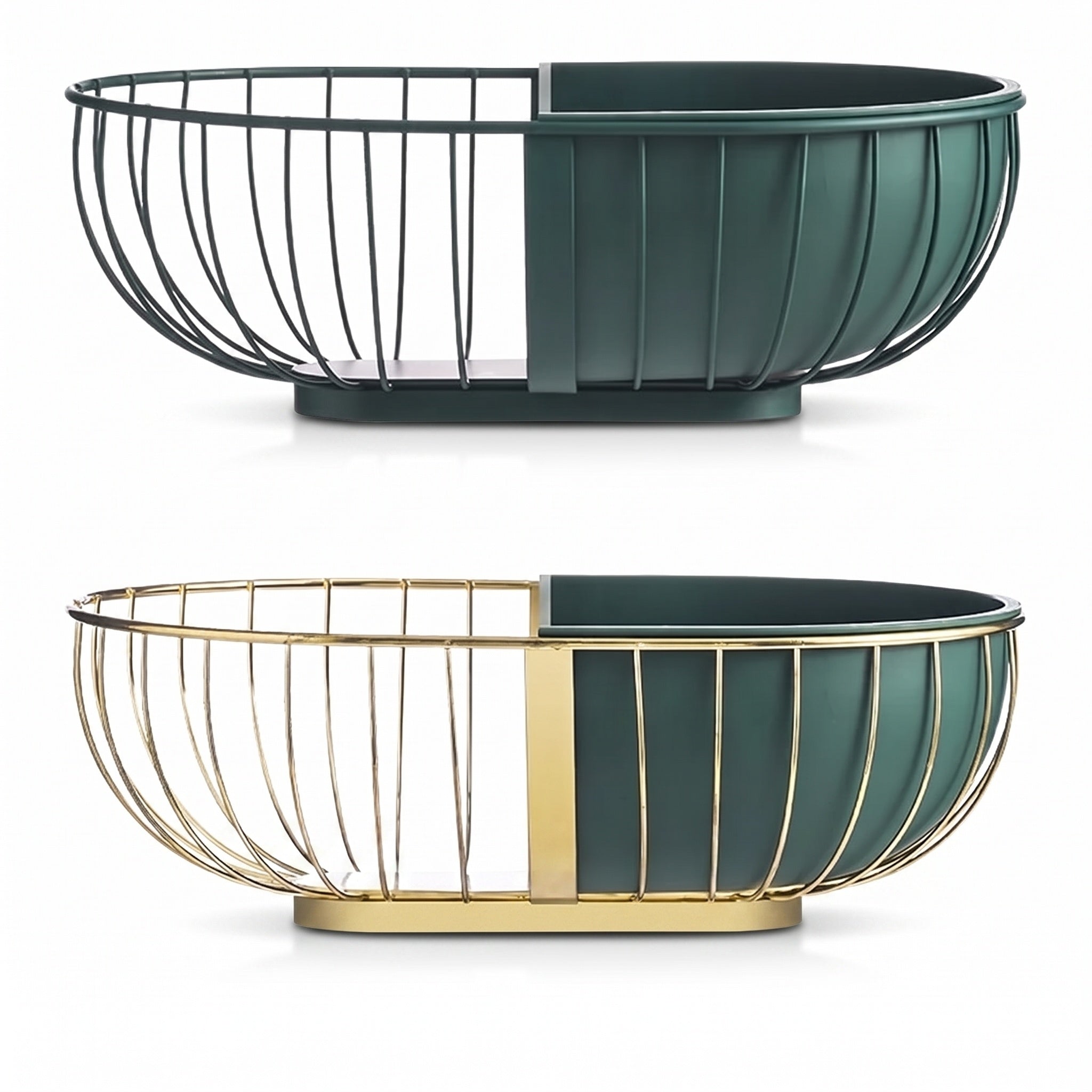 Iron Fruit Basket with Detachable Divider Tray