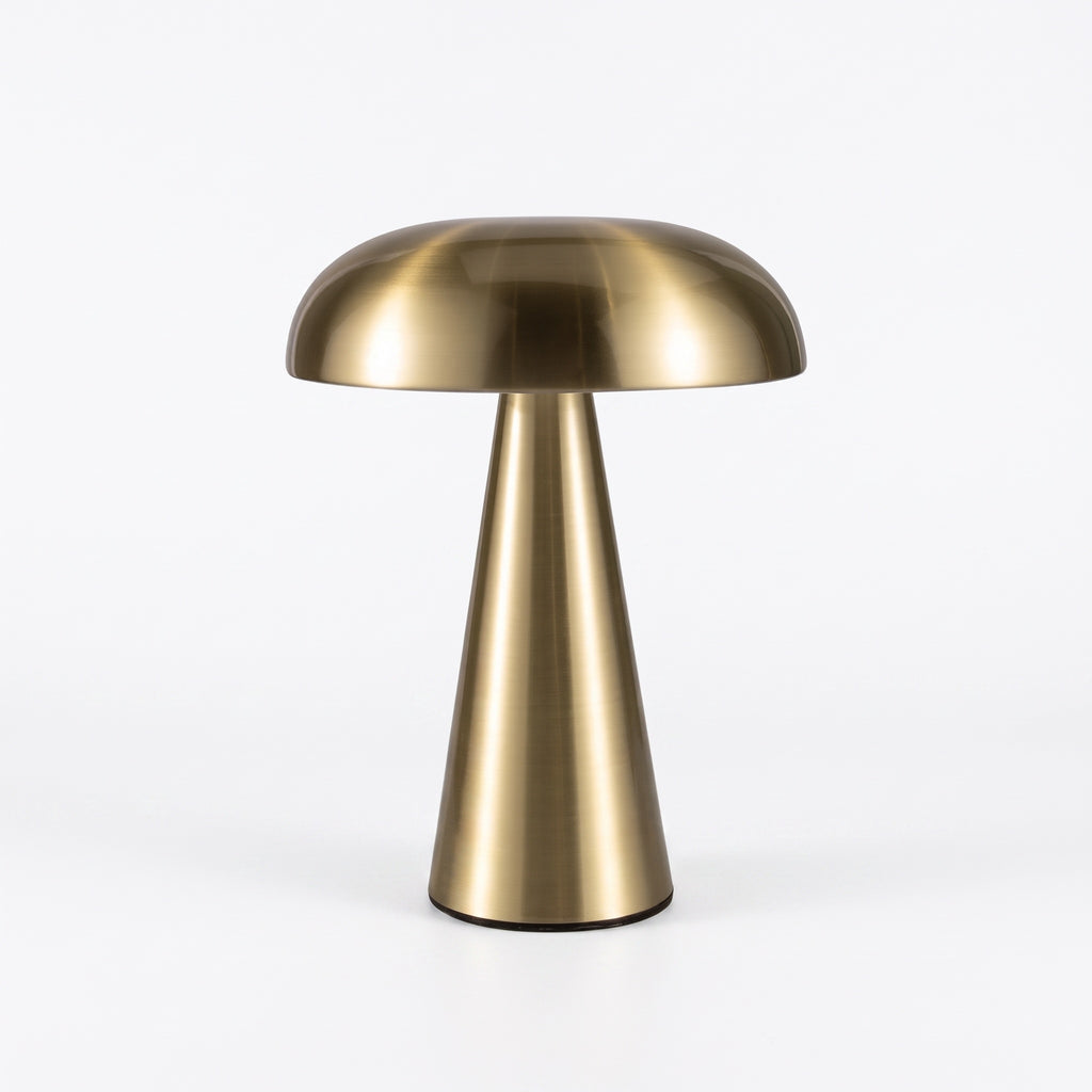 Mushroom Table Lamp with Touch Dimmer, Metal Finish