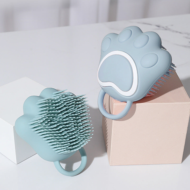 Paw-Shaped Silicone Bath Brush for Pets