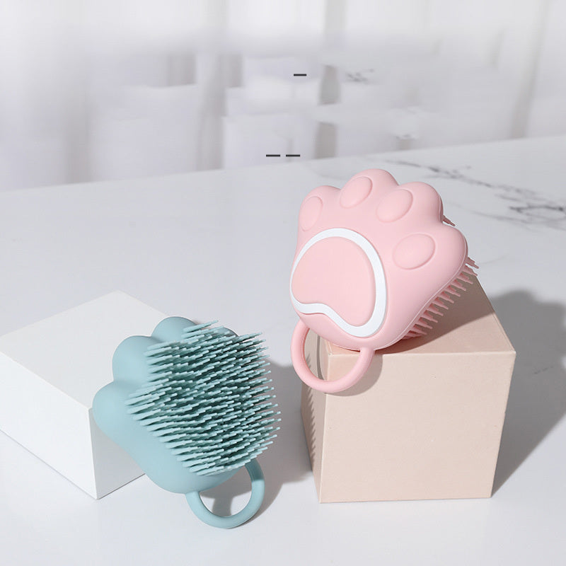 Paw-Shaped Silicone Bath Brush for Pets