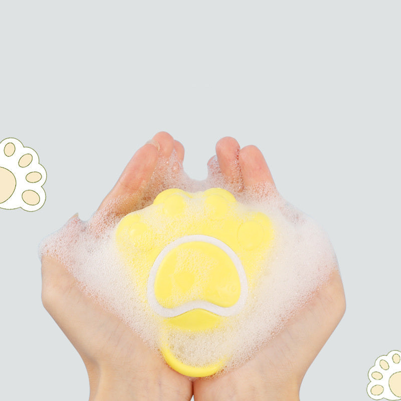 Paw-Shaped Silicone Bath Brush for Pets
