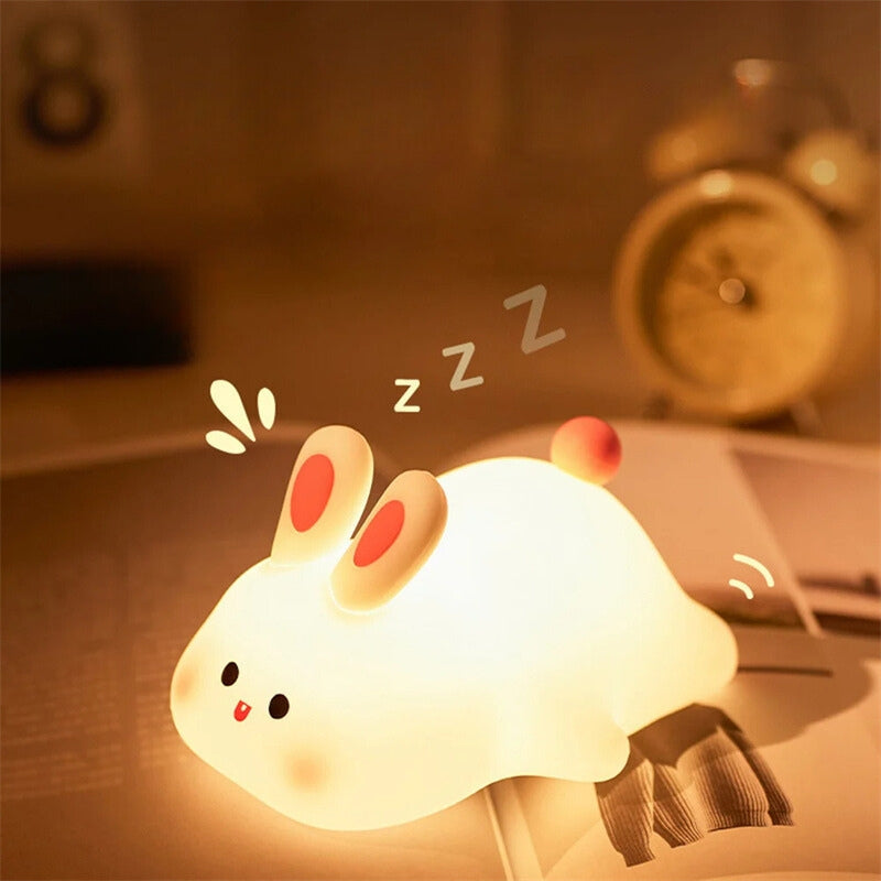 Rabbit Night Light with Touch Dimmer, Soft Silicone