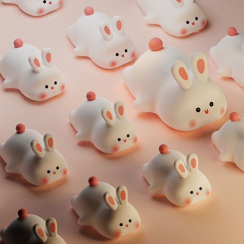 Rabbit Night Light with Touch Dimmer, Soft Silicone
