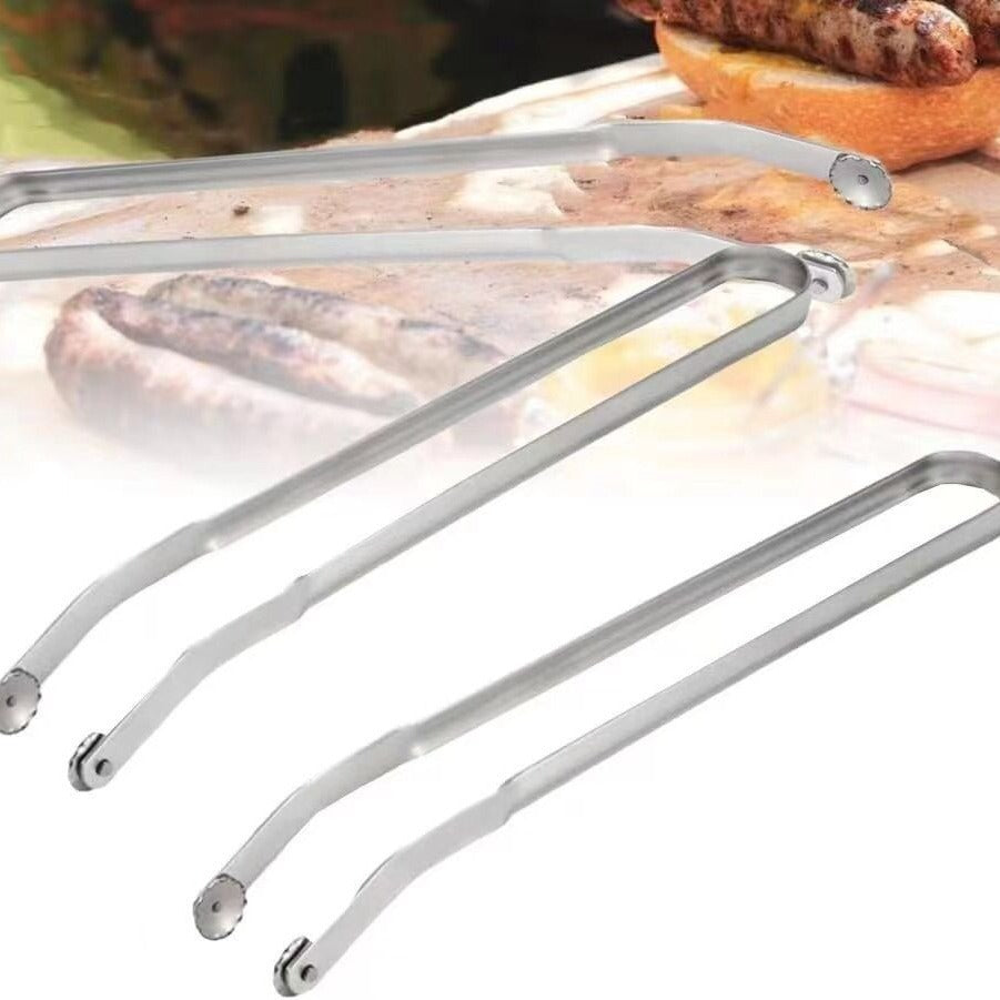 Stainless Steel Barbecue Tongs with Serrated Grip