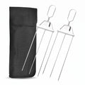 3-Prong BBQ Skewers with Slide Handle, Stainless Steel