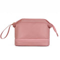Wide-Open Travel Cosmetic Bag in Vegan Leather